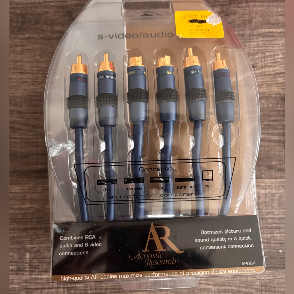 Acoustic Research AR S-Video RCA Audio Cable 6ft NEW